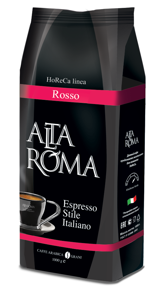 Кофе в зернах 1 кг для кофемашин. Alta ROMA Rosso (Россо) 1кг. Зерновой кофе alta ROMA Arabica.