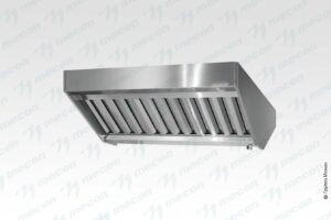 Зонт приточно-вытяжной полуоткрытый ЗППн - 1800*1600*400 "Norma Inox", островной