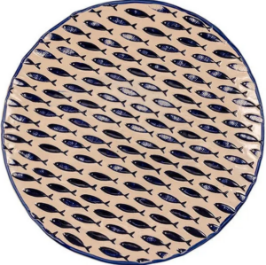 Блюдо Le CoQ Thalassios D 340 мм, H 40 мм, бежевый, синий артикул LTHA034BB005340