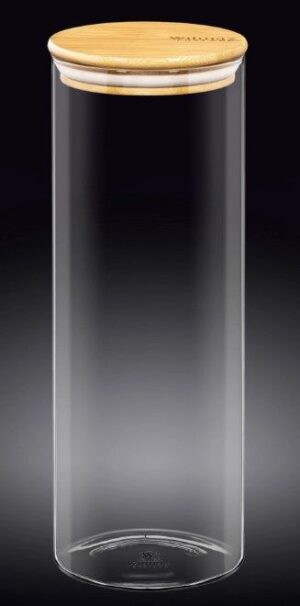 Банка для сыпучих продуктов Wilmax деревянная крышка 1800 мл, H 275 мм, D 100 мм артикул WL-888509/A