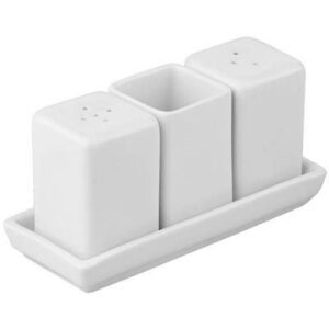 Набор для специй Добрушский фарфоровый завод «Уют» 3 предмета на подставке; фарфор; белый артикул 8С1162