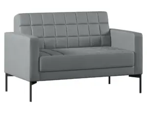 Диван с подлокотниками двухместный Shoko экокожа серая