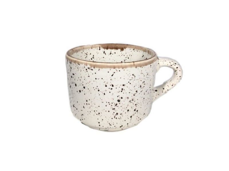 Чашка Борисовская Керамика «Пунто Бьянко»; 350мл; H75, B95мм, фарфор, белый, черный артикул ФРФ88808751