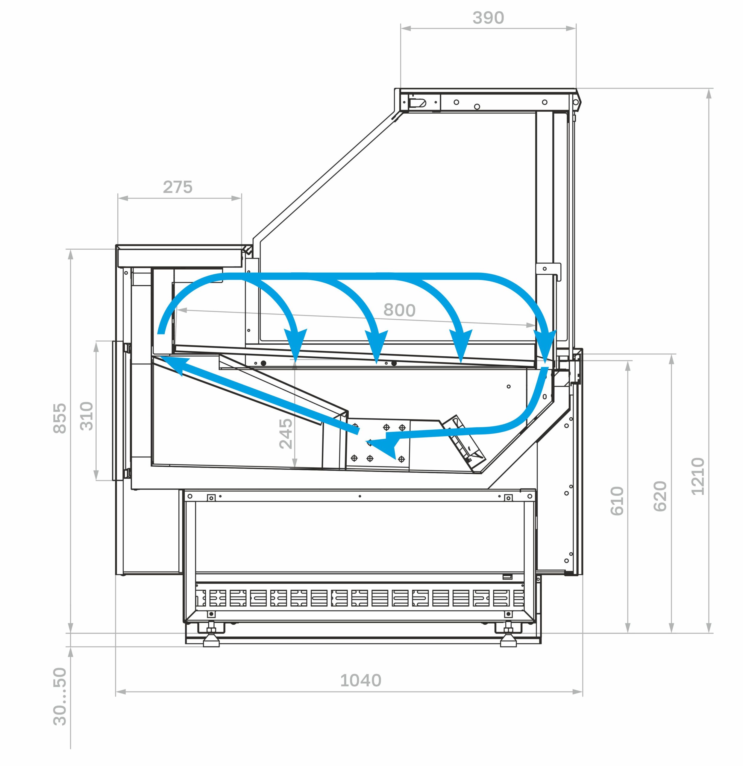 Витрина холодильная Carboma Bavaria 4 GC110 VV 1,5-1 без боковин (версия 2.0) (9006-0430)