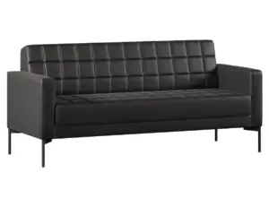 Диван с подлокотниками трехместный Shoko экокожа черная