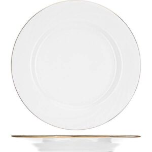 Тарелка Добрушский фарфоровый завод «Голубка» мелкая, D17,5см, фарфор, белый, золотой артикул 0C0871