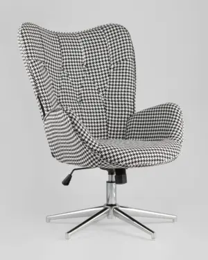 Кресло мягкое крутящееся Филадельфия черно-белое