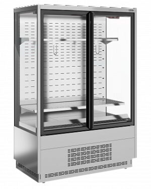 Витрина холодильная Carboma Cube Flesh 2 FC20-07 VV 1,3-1 STANDARD фронт X7 (версия 2.0) (0430)