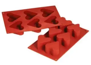 Форма силиконовая P.L. Proff Cuisine "Сердце" 6 ячеек d 65 мм, h 40 мм (30*17,5 см)