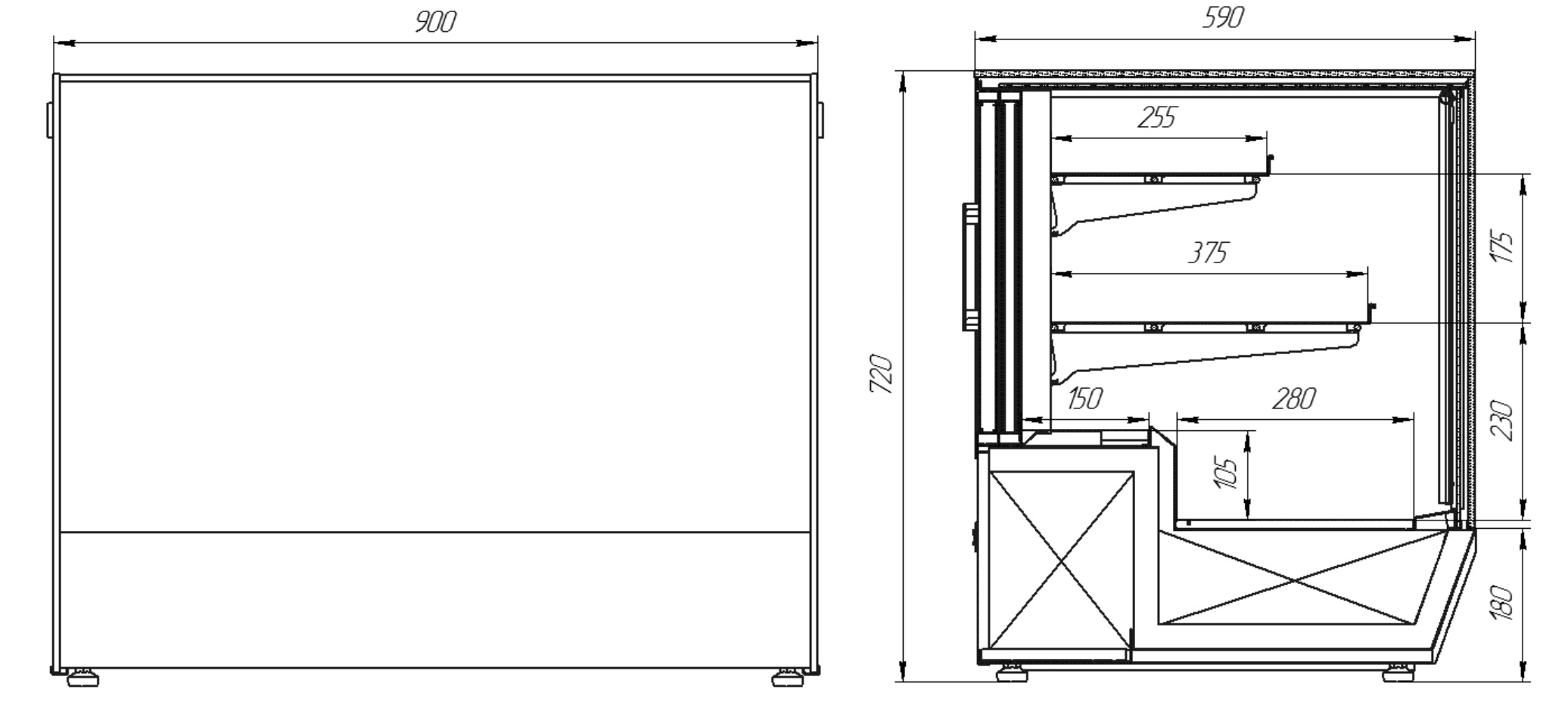 Холодильная витрина Марихолодмаш Клио ВХСд-1,0 Куб