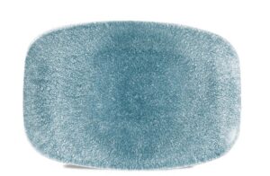 Блюдо CHURCHILL Raku Topaz Blue L 355 мм, B 245 мм артикул RKTBXP141