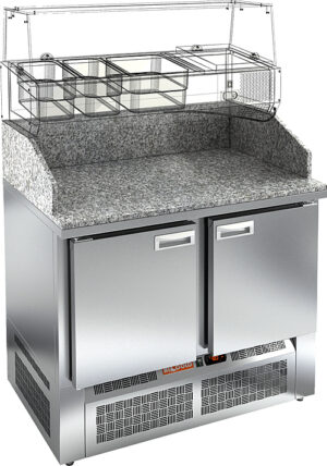 Стол холодильный для пиццы HICOLD PZE3-11/GN (каменная столешница под витрину)