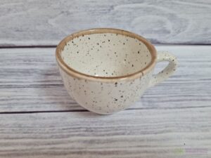 Чашка Борисовская Керамика «Пунто Бьянко»; 250мл; D95, H75мм, фарфор, белый, черный артикул ФРФ88812651