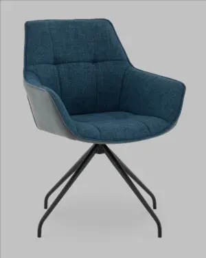 Кресло вращающееся Кимберли рогожка/замша синий