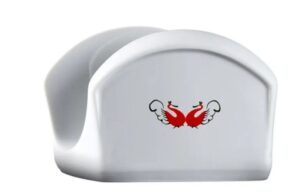 Салфетница Башкирский фарфор Мезень Принц Лебеди H 75 мм, L 113 мм, B 40 мм белая, красная артикул ИСФ 03.95.Д1302:07