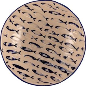 Салатник Le CoQ Thalassios 800 мл, D 190 мм, H 60 мм, бежевый, синий артикул LTHA034BB264190