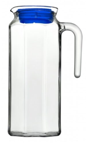 Кувшин PASABAHCE Kosem 1000 мл, D 92 мм, H 250 мм, с голубой крышкой артикул 80051/b