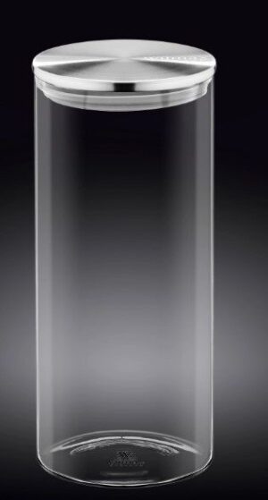 Банка для сыпучих продуктов Wilmax металлическая крышка 1500 мл, H 230 мм, D 100 мм артикул WL-888517/A