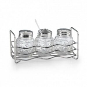 Набор для специй Luxstahl Волна H 65 мм, D 40 мм 3 предмета артикул кт281