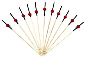 Шпажки Пика "Шарик красный" бамбук 12см, 100 шт