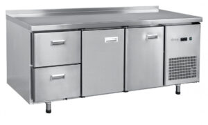 Стол холодильный Abat СХС-70-02 с бортом (дверь, дверь, ящики 1/2)