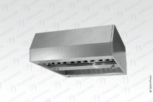 Зонт вытяжной закрытый ЗВЗн - 1500*1600*400 "Norma Inox", островной (к-т светильников)