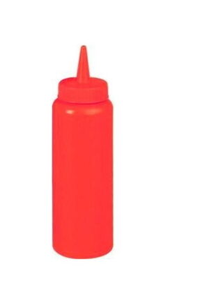 Емкость для соуса MGprof 1000 мл. d 75 мм. h 280 мм. с крышкой красн. артикул 1743 красн