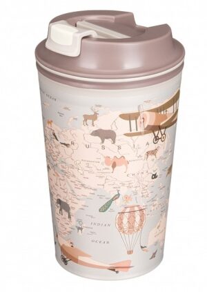 Термостакан RESTOLA Карта 350 мл, D 86 мм, H 155 мм светло-бежевый артикул 433282234