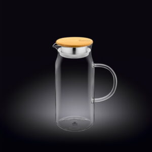 Кувшин Wilmax Thermo Glass 1000 мл, D 85 мм, H 210 мм, с крышкой бамбук + сетка нерж артикул 888207
