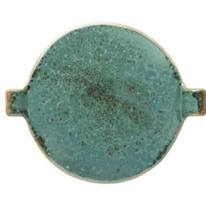 Блюдо с ручками Борисовская Керамика «Эрбосо Реативо», D25см; фарфор; бирюзовый, бежевый артикул ФРФ88803375