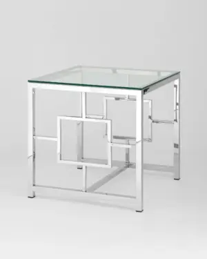 Журнальный столик 55*55 БРУКЛИН серебро