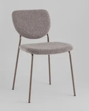 Стул обеденный Gigi букле тёмно-серый серые ножки