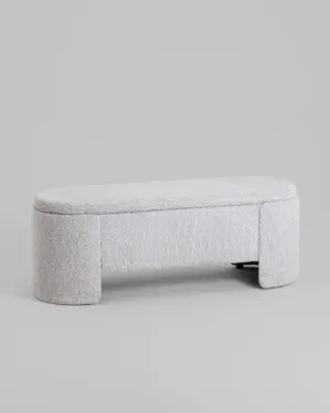 Банкетка Taks с местом для хранения букле светло-серый