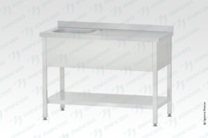 Ванна с рабочей поверхностью РПЦп - 1500*700*860 "Profi Ral" правая, 1 м/о 500*500*300, борт, отв. д/смесит.