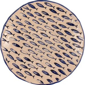 Тарелка мелкая Le CoQ Thalassios D 240 мм, H 35 мм, бежевый, синий артикул LTHA034BB002240