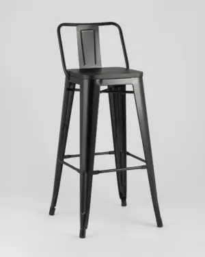 Стул барный TOLIX WOOD со спинкой черный глянцевый 2 шт