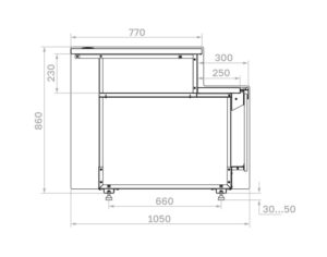 Прилавок Carboma Gelios GC111 N 0,9-7 (1010 Мариель)