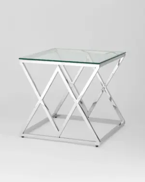 Журнальный стол 55*55 ИНСИГНИЯ серебро