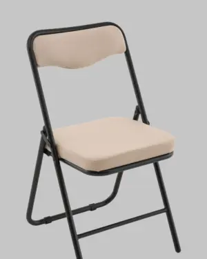 Стул складной Джонни велюр велютто бежевый каркас черный матовый