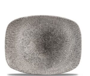 Блюдо CHURCHILL Raku Quartz Black L 261 мм, B 202 мм артикул RKBQOBL31