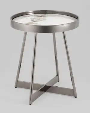 Журнальный столик Гера 50х50 см сталь тёмный хром