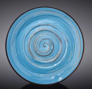 Блюдце Wilmax Spiral голубое D 160 мм артикул WL-669639/A