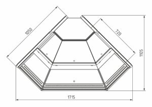 Витрина холодильная Carboma Gelios GC111 VV-5-1 (внешний угол) (1010 Мариель)