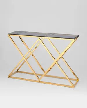 Консоль ИНСИГНИЯ 115*30 золото стекло smoke