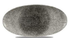 Блюдо CHURCHILL Raku Quartz Black L 347 мм, B 173 мм артикул RKBQOV351