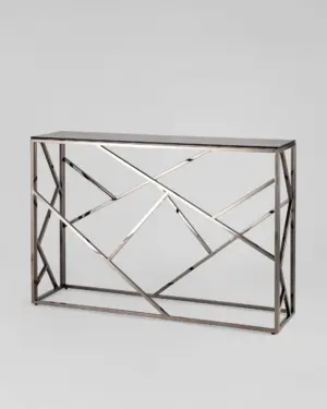 Консоль АРТ ДЕКО 115*30 стекло smoke сталь тёмный хром