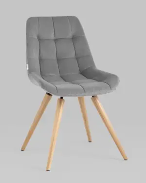 Стул Флекс на деревянных ножках велюр велютто серый 2 шт