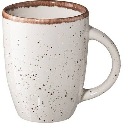 Чашка Борисовская Керамика «Пунто Бьянко»; 300мл; H105, B85мм, фарфор; белый, черный артикул ФРФ88806551