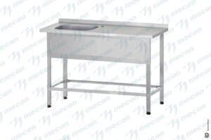 Ванна с рабочей поверхностью РПЦн - 1500*600*860 "Norma Ral", левое м/о 500*400*250, борт, отв. д/смесит., экран (ножка профильная, тр. 40*40)