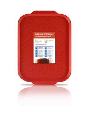 Поднос из пластика Клен PS Red 4410 450х355 красный артикул мки017